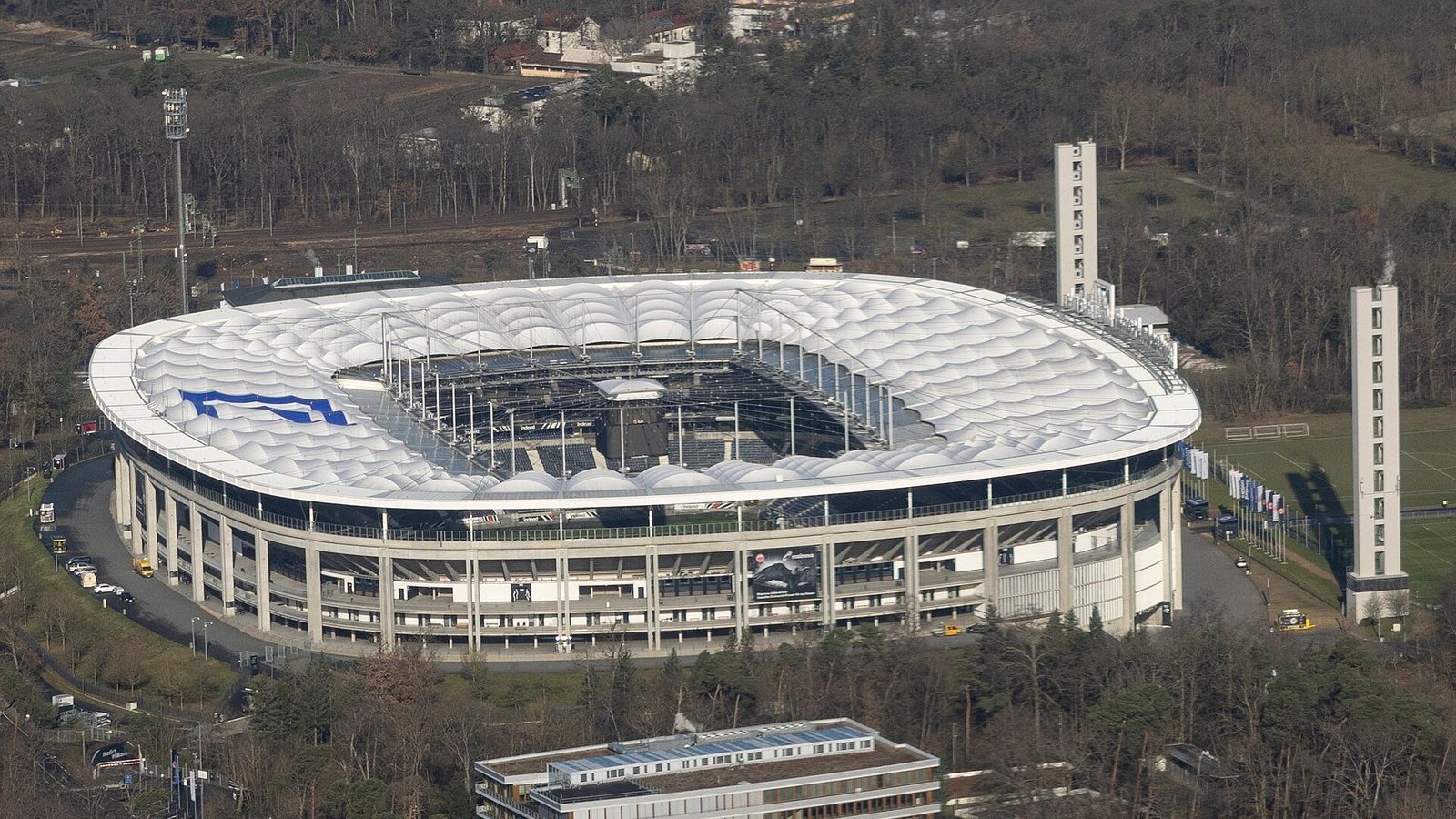 Waldstadion (Frankfurt), Eintracht Frankfurtin kotistadion ilmakuvassa